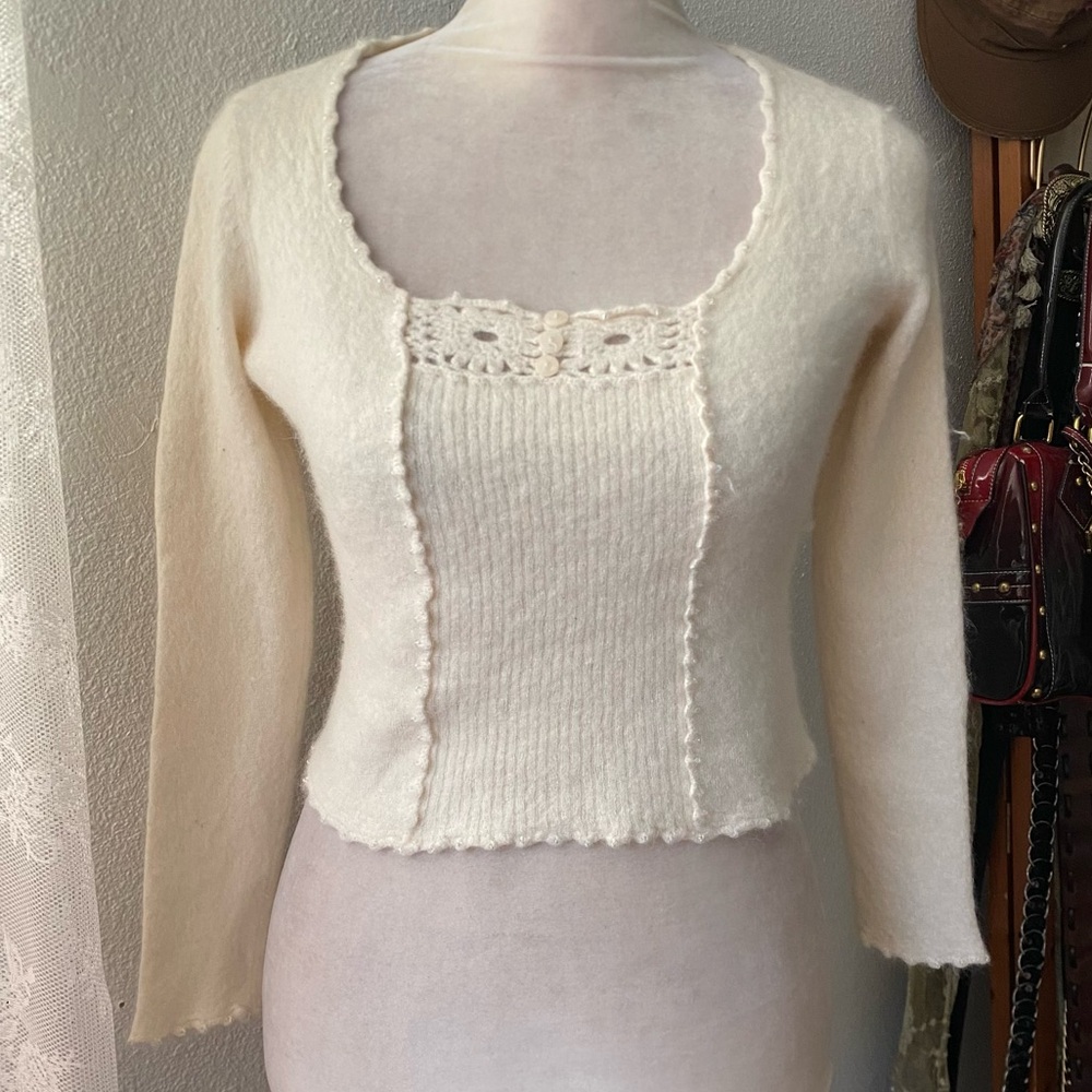 White Soft Knit Cropped Sweater